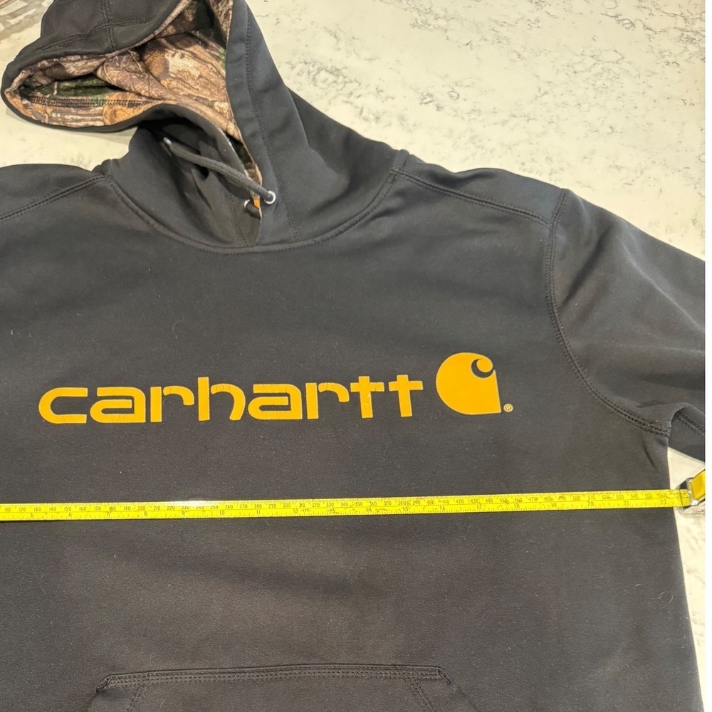 Carhartt Force Hoodie Mens Medium Black Camo Lined Relaxed Fit Sweatshirt 102314 - Picture 9 of 9